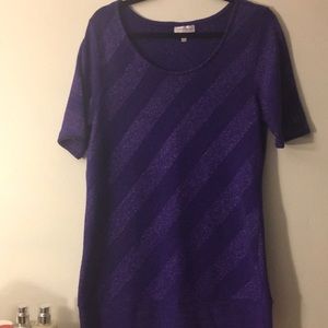 NWOT purple sparkly striped top